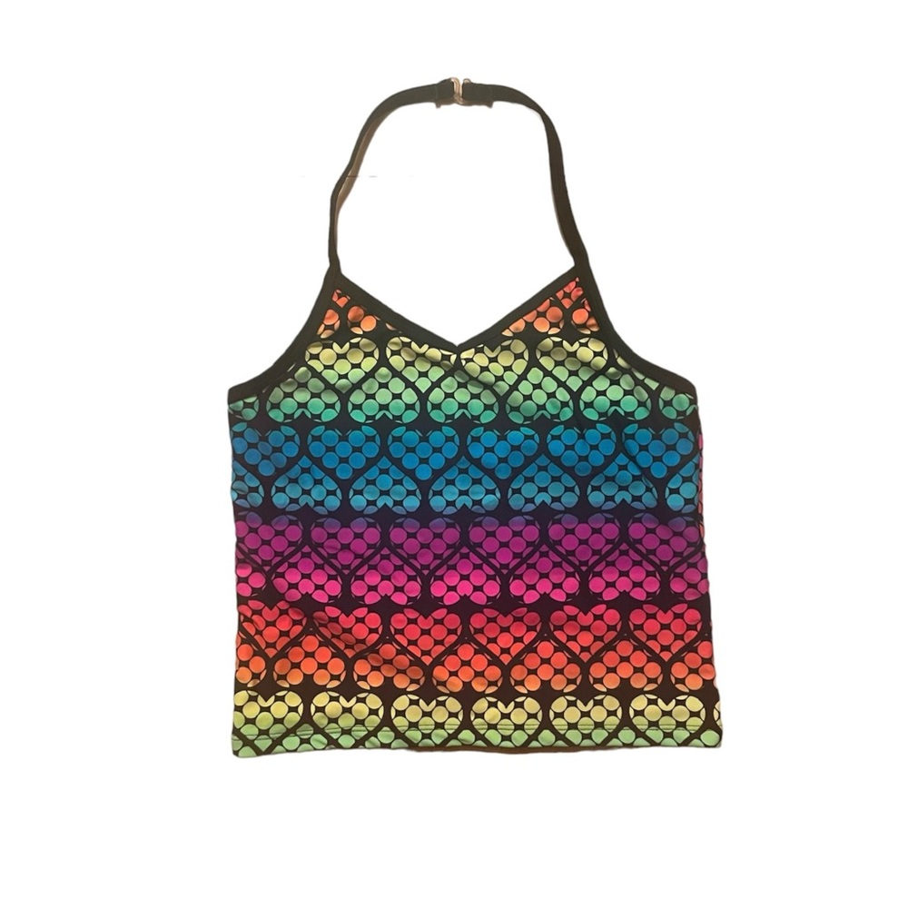 Girls’ Angel Beach Rainbow Heart Tankini Top Size 12